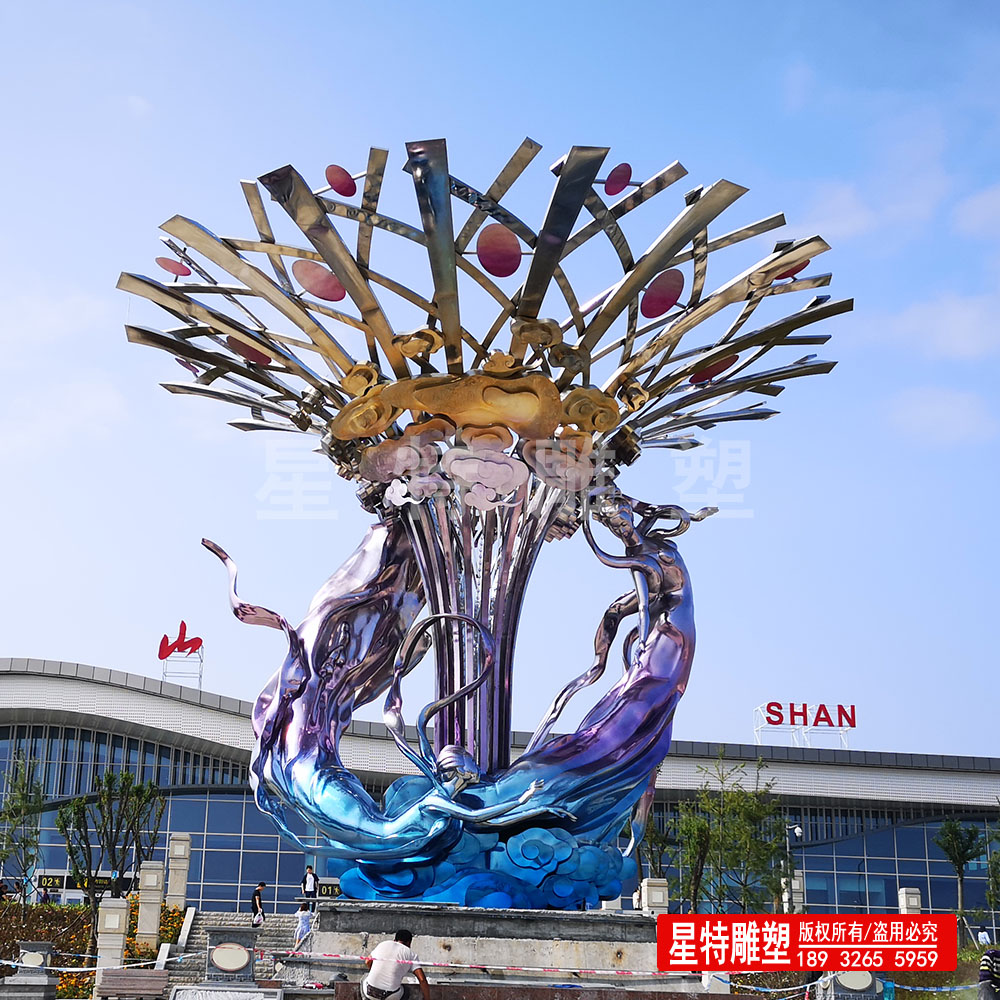 镜面不锈钢镀色工艺雕塑