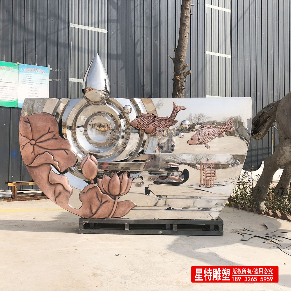 不锈钢水景雕塑  镜面雕塑制作