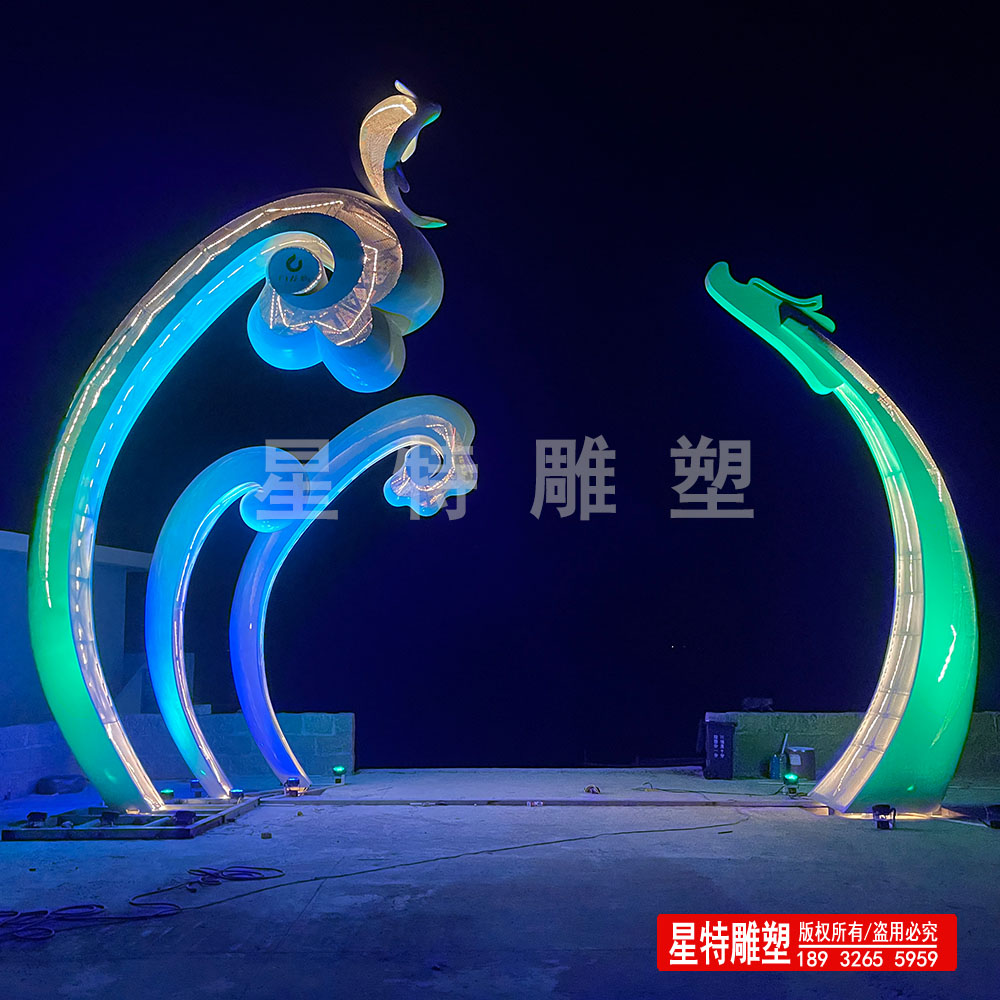 镂空不锈钢雕塑  灯光雕塑