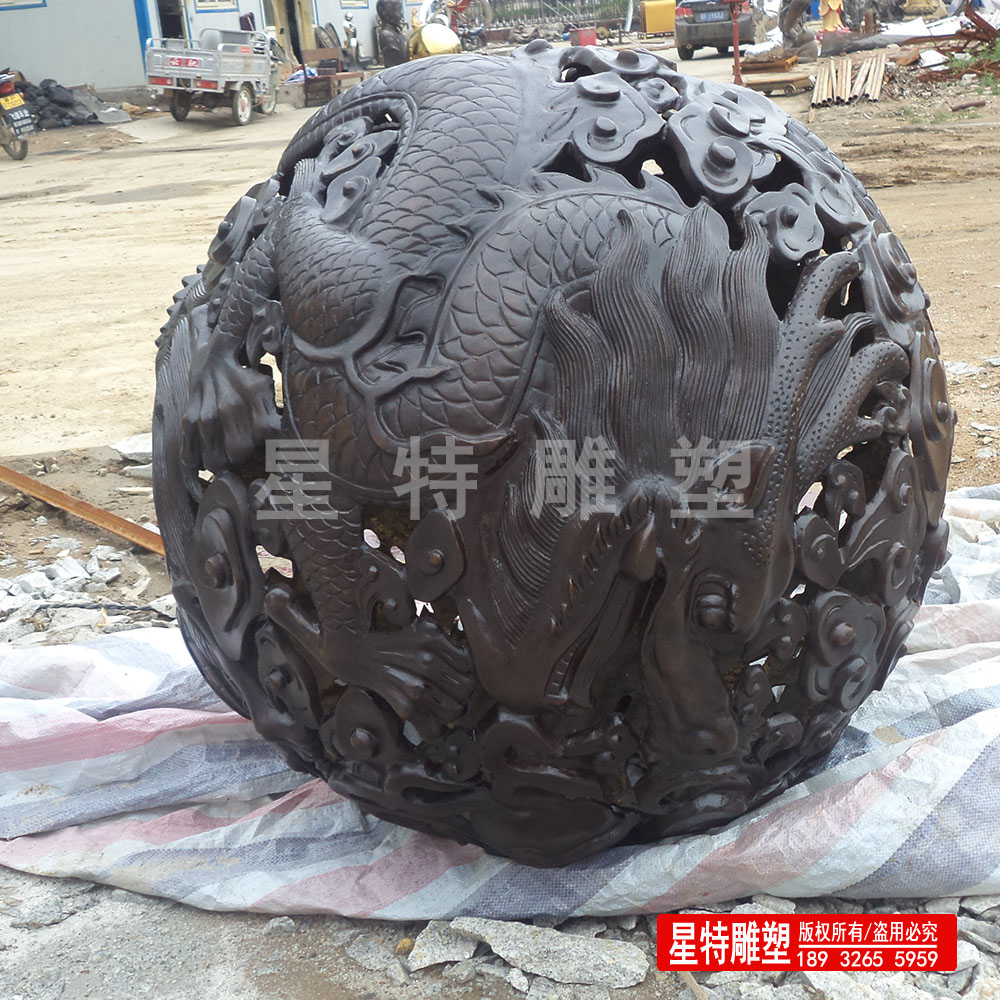 锻铜龙球  紫铜锻造